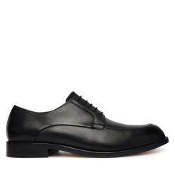 Półbuty BOSS. Czarne eleganckie półbuty Boss, wizytowe, bez zapięcia. Za 1,064.00 zł.