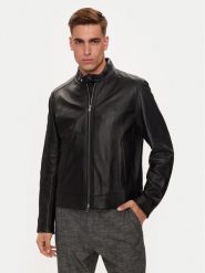 Boss Kurtka skórzana H-Mansell2 50518906 Czarny Regular Fit. Czarne kurtki męskie Boss, m, bez wzorów, ze skóry, bez kaptura. Za 2,219.00 zł.