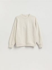 Bluza z drobnym haftem - złamana biel. Bluzy męskie Reserved, l, bez wzorów, z bawełny, bez kaptura. Za 119.99 zł.