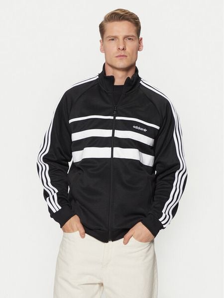 Adidas Bluza The First Track JP1046 Czarny Regular Fit. Czarne bluzy męskie Adidas, l, bez wzorów, z bawełny, bez kaptura. Za 239.99 zł.