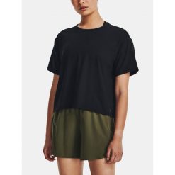 Koszulka fitness damska Under Armour Motion. Czarne koszulki sportowe damskie Under Armour, l, bez wzorów, bez kołnierzyka, bez ramiączek, na fitness i siłownię. Za 129.99 zł.