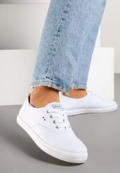 Biało-Różowe Tenisówki Vices w Klasycznym Stylu Telanisea. Białe trampki i tenisówki damskie Born2be, bez wzorów, eleganckie, bez zapięcia. Za 49.99 zł.