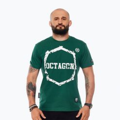 Koszulka męska Octagon Zęby. Zielone koszulki sportowe męskie OCTAGON, l, bez wzorów, z bawełny, bez kołnierzyka, bez ramiączek, na fitness i siłownię. Za 83.99 zł.