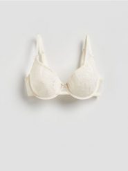 Biustonosz spacer cup z haftem - złamana biel. Biustonosze Reserved, bez wzorów. Za 89.99 zł.