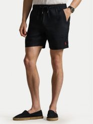 Polo Ralph Lauren Szorty materiałowe 710P08205504 Czarny Regular Fit. Czarne szorty męskie Polo Ralph Lauren, l, bez wzorów, ze lnu. Za 729.99 zł.