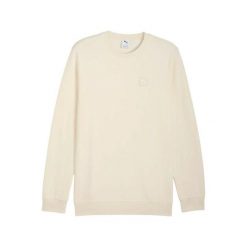 Beżowa bluza męska crew neck Essentials Elevated. Brązowe bluzy męskie Puma, m, bez wzorów, bez kaptura. Za 209.10 zł.