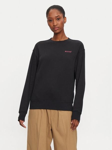 Mustang Bluza Aberdeen 1015466 Czarny Regular Fit. Czarne bluzy damskie Mustang, xs, bez wzorów, z bawełny, bez kaptura. Za 139.99 zł.