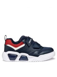 Geox Sneakersy J Illuminus J55GVA 014BU C0735 M Granatowy. Niebieskie buty sportowe chłopięce Geox, bez wzorów, ze skóry, bez zapięcia. Za 169.99 zł.