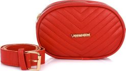 Krateczka Czerwona damska nerka saszetka na pasek biodrówka Q25. Czerwone paski damskie Krateczka, bez wzorów. Za 39.59 zł.