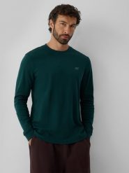 4F Longsleeve regular gładki męski - zielony XXL. Zielone bluzki z długim rękawem męskie 4f, m, bez wzorów, z bawełny, klasyczne, bez kołnierzyka. Za 99.99 zł.