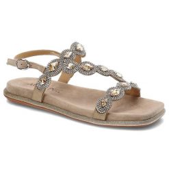 Beżowe Sandały Alma En Pena Płaskie Eleganckie Buty Damskie. Brązowe klapki damskie Alma en Pena, bez wzorów, ze skóry, bez obcasa, na płaskiej podeszwie, bez zapięcia. Za 429.00 zł.