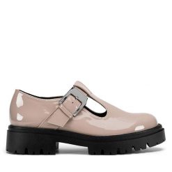 Półbuty Jenny Fairy. Brązowe półbuty damskie Jenny Fairy, bez wzorów, bez obcasa, na płaskiej podeszwie, bez zapięcia. Za 83.99 zł.