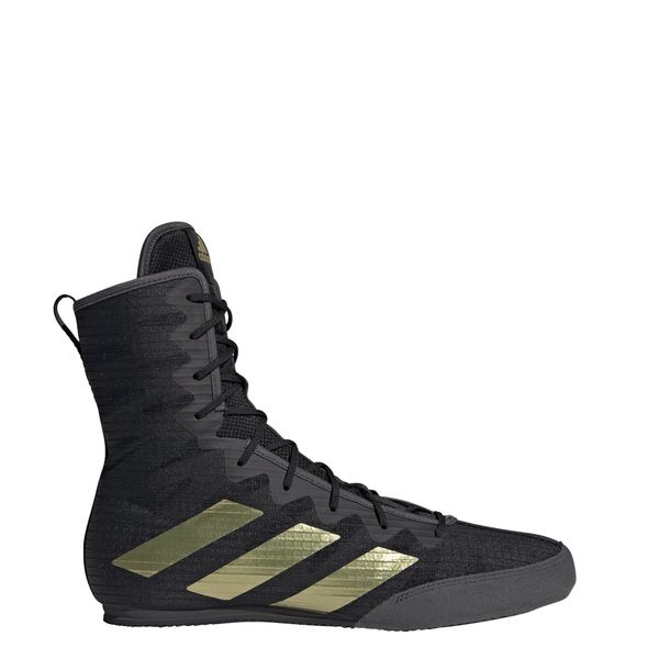 Box Hog 4 Shoes. Czarne buty sportowe męskie Adidas, bez wzorów, z materiału. Za 464.75 zł.