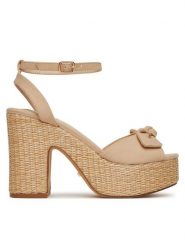 DeeZee Espadryle RT2206125 Beżowy. Brązowe sandały damskie DeeZee, bez wzorów, z materiału, bez obcasa, bez zapięcia. Za 169.99 zł.