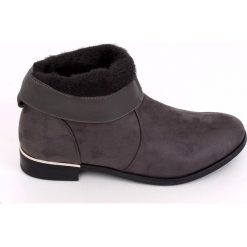 Botki damskie saszki szare 7600-PA Grey. Szare botki damskie ButyModne, z materiału, bez obcasa, na płaskiej podeszwie, bez zapięcia. W wyprzedaży za 87.21 zł.