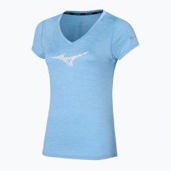 Koszulka do biegania damska Mizuno Impulse Core RB Tee. Niebieskie koszulki sportowe damskie Mizuno, xs, bez wzorów, z materiału, bez kołnierzyka, bez ramiączek, do biegania. Za 72.99 zł.
