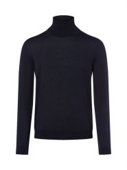 BOSS Sweter Mężczyźni wełna ze strzyży niebieski, S. Niebieskie swetry przez głowę męskie Boss, m, bez wzorów, z dzianiny, bez kołnierzyka. Za 549.95 zł.
