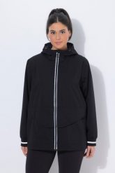 Damskie Kurtka funkcyjna wodoodporna odblaskowy nadruk kaptur. Czarne kurtki damskie Ulla Popken, plus size, bez wzorów, z materiału, bez kaptura. Za 599.99 zł.