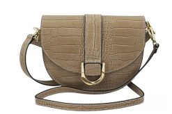 Listonoszka skórzana croco BARBERINI'S 971-2 beżowa. Brązowe torby na ramię damskie Barberinis, z aplikacjami, ze skóry, eleganckie, z tłoczeniem, bez dodatków. Za 279.99 zł.