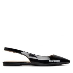 Baleriny LOVE MOSCHINO. Czarne baleriny damskie Love Moschino, bez wzorów, bez obcasa. Za 579.99 zł.