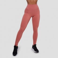 Legginsy damskie functional training z wysokim stanem łososiowe FIT. Czerwone legginsy damskie GYMBEAM, xs, bez wzorów, z elastanu. Za 115.90 zł.