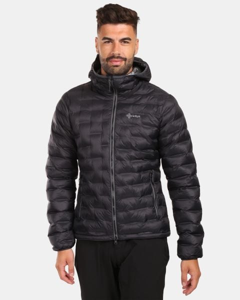Męska kurtka ocieplana Kilpi ALBA-M. Czarne kurtki męskie Kilpi, na zimę, m, bez wzorów, z materiału, eleganckie, bez kaptura. Za 370.41 zł.
