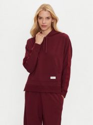 Tommy Hilfiger Bluza UW0UW04783 Bordowy Regular Fit. Czerwone bluzy damskie Tommy Hilfiger, s, bez wzorów, bez kaptura. Za 199.99 zł.