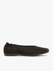 Brązowe baleriny z gumką nad piętą. Brązowe baleriny damskie Ryłko, bez wzorów, ze skóry, eleganckie, bez obcasa, na płaskiej podeszwie. Za 329.99 zł.