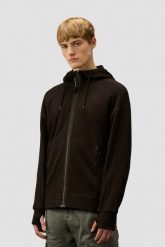 C.P. COMPANY Czarna męska bluza Hooded Open, Rozmiar L. Czarne bluzy męskie C.P. Company, l, bez wzorów, z kapturem. W wyprzedaży za 845.99 zł.