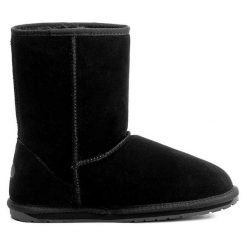 Śniegowce EMU Australia. Czarne buty zimowe chłopięce Emu Australia, bez wzorów, bez zapięcia. Za 439.99 zł.