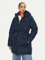 Tommy Jeans Płaszcz zimowy DW0DW18842 Granatowy Regular Fit. Niebieskie płaszcze damskie Tommy Jeans, na zimę, m, bez wzorów, z jeansu, bez kaptura. Za 1,199.00 zł.