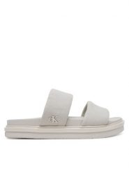 Calvin Klein Jeans Klapki Flat Molded Dbl Bar Sandal Cv YM0YM01222 Szary. Szare klapki męskie Calvin Klein Jeans, z jeansu. Za 229.99 zł.