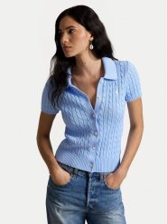 Polo Ralph Lauren Kardigan 211963486500 Niebieski jasny Slim Fit. Niebieskie kardigany damskie Polo Ralph Lauren, s, bez wzorów, z bawełny, bez kołnierzyka, bez ramiączek, bez kaptura. Za 769.99 zł.