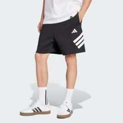 Szorty Future Icons z 3 paskami. Czarne krótkie spodenki sportowe męskie Adidas, s, bez wzorów, z bawełny. Za 169.15 zł.