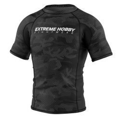 Koszulka Męska Rashguard MMA na Siłownię EXTREME HOBBY HAVOC. Czarne koszulki sportowe męskie EXTREME HOBBY, m, bez wzorów, z bawełny, bez kołnierzyka, bez ramiączek, do biegania. Za 199.00 zł.