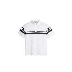 Polo J.Lindeberg Mads. Białe koszulki polo męskie J.LINDEBERG, l, bez wzorów, bez kołnierzyka, bez ramiączek, na golfa. Za 471.50 zł.