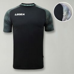 Męska Koszulka Treningowa Oddychająca 100% Poliester Czarny-Zielony Tiffany. Czarne koszulki sportowe męskie Legea, m, bez wzorów, z materiału, bez kołnierzyka, bez ramiączek, do biegania. Za 148.00 zł.