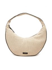 Calvin Klein Torebka Pinched Raffia Large Shoulder Ba LV04F3060G Beżowy. Brązowe torebki do ręki damskie Calvin Klein, bez wzorów, z tworzywa sztucznego, bez dodatków. Za 399.99 zł.