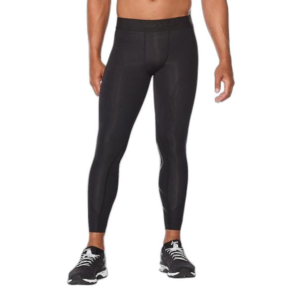 Legginsy kompresyjne 2XU. Czarne legginsy sportowe męskie 2XU, l, bez wzorów, z dzianiny, do biegania. Za 709.00 zł.