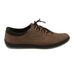 Kampol Buty męskie casual 337/OL brązowe beżowy. Brązowe półbuty na co dzień męskie z jeansu, casualowe, bez zapięcia. Za 367.89 zł.