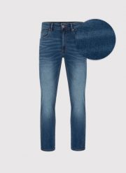 PAKO LORENTE - Granatowe spodnie męskie jeans. Spodnie materiałowe męskie Pako Lorente, m, bez wzorów, z bawełny, casualowe. Za 399.99 zł.