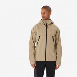 Kurtka turystyczna męska Quechua MH500. Brązowe kurtki męskie QUECHUA, l, bez wzorów, z elastanu, sportowe, bez kaptura. Za 399.99 zł.