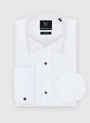 PAKO LORENTE – Koszula męska P000B-1X-165-B-S. Białe koszule męskie Pako Lorente, l, bez wzorów, eleganckie, bez kołnierzyka, bez ramiączek. Za 399.99 zł.