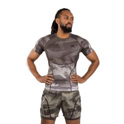 Koszulka męska Venum Electron 3.0 Rashguard. Brązowe koszulki sportowe męskie VENUM, l, bez wzorów, bez kołnierzyka, bez ramiączek. Za 199.00 zł.