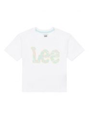 Lee T-Shirt Marble Print LEG5082 Biały Regular Fit. Białe t-shirty i topy dla dziewczynek Lee, bez wzorów, z bawełny, bez ramiączek. Za 69.99 zł.