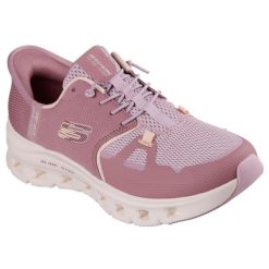 Damskie GLIDE-STEP PRO Slip-On Ciemna malwa. Czerwone trampki i tenisówki damskie Skechers, bez wzorów, z materiału, bez zapięcia. Za 406.80 zł.