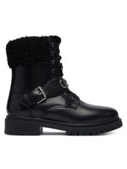 KARL LAGERFELD Trzewiki Binky II KL47566W Czarny. Czarne botki damskie KARL LAGERFELD, ze skóry, bez obcasa, na płaskiej podeszwie, bez zapięcia. Za 1,099.00 zł.