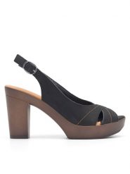 Lasocki Sandały POLTA EST-2025-12 Czarny. Czarne sandały damskie Lasocki, bez wzorów, ze skóry, bez obcasa, na słupku, bez zapięcia. Za 179.99 zł.