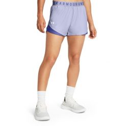 Spodenki damskie Under Armour Play Up 3.0. Fioletowe obuwie sportowe damskie Under Armour, xs, bez wzorów, sportowe, na fitness i siłownię. Za 109.99 zł.