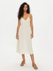 Vero Moda Sukienka letnia Agnete 10311860 Beżowy Regular Fit. Brązowe sukienki damskie Vero Moda, na lato, l, bez wzorów, z bawełny, bez kołnierzyka, bez ramiączek. Za 309.99 zł.